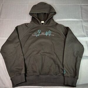 SadboizAintCry “Offline Dinosaur” Black Graphic Hoodie (Medium)